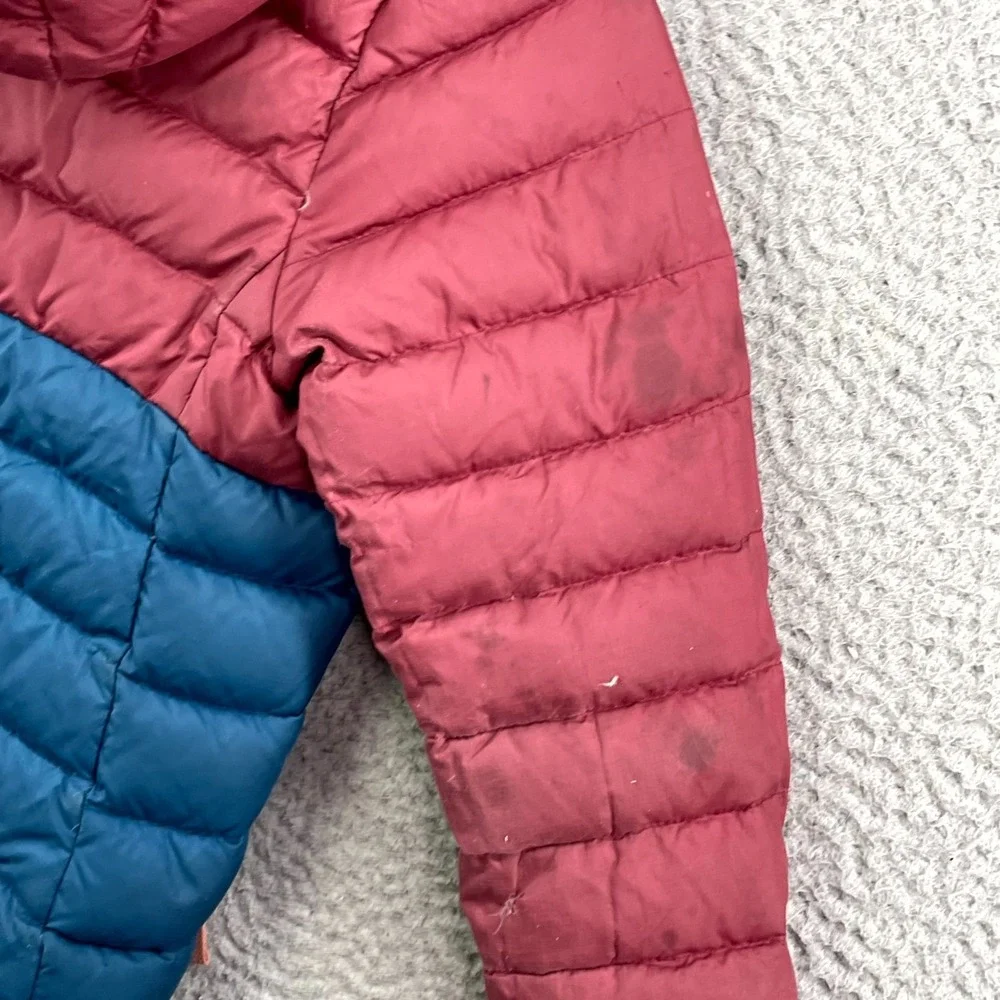 Patagonia Reversible Down Sweater Hoody Jacket Girls 5-7 Puffer Windproof Travel